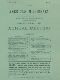 The American Missionary, Volume 34, No. 11, November 1880 by Various