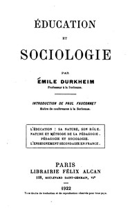 Éducation et sociologie by Émile Durkheim