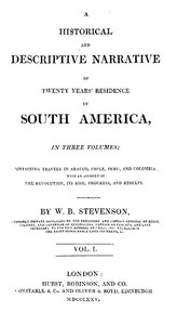 Historical and Descriptive Narrative of Twenty Years' Residence in South America