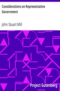 Considerations on Representative Government by John Stuart Mill