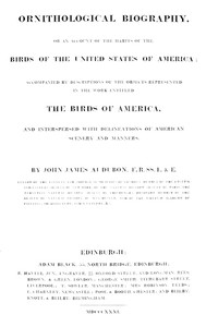 Ornithological Biography, Volume 1 (of 5) by John James Audubon