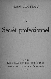 Le Secret professionnel by Jean Cocteau