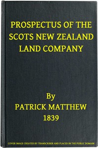 Prospectus of the Scots New Zealand Land Company by Patrick Matthew et al.