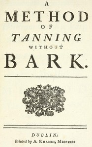 A Method of Tanning without Bark by William Maple