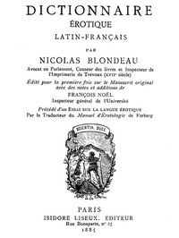 Dictionnaire érotique Latin-Français by Nicolas Blondeau