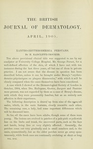 The British Journal of Dermatology, April 1905 by Various