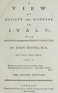 A View of Society and Manners in Italy, Volume 1 (of 2) by John Moore