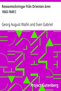 Reseanteckningar från Orienten åren 1843-1849 I by Georg August Wallin