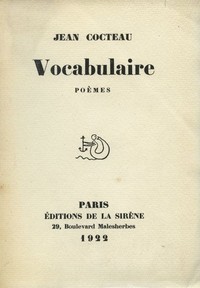 Vocabulaire,  Poèmes by Jean Cocteau