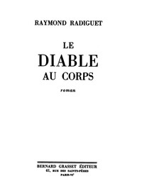 Le Diable au Corps: Roman by Raymond Radiguet