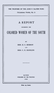 A Report Concerning the Colored Women of the South by Hobson and Hopkins