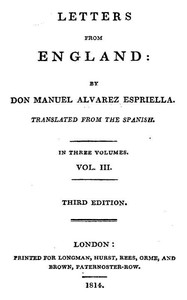 Letters from England, Volume 3 (of 3) by Robert Southey