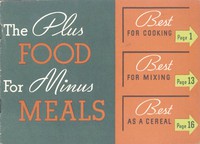 The Plus Food for Minus Meals by Kellogg Company