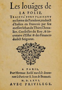 Les louanges de la Folie by Albergati, Landi, Persio, and Du Thier