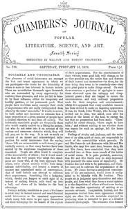 Chambers's Journal of Popular Literature, Science, and Art, No. 738, February