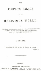 The People's Palace and the Religious World by Layman