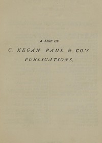 A List of C. Kegan Paul &amp; Co.'s Publications [1879] by C. Kegan Paul &amp; Co.