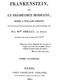 Frankenstein, ou le Prométhée moderne Volume 3 (of 3) by Shelley