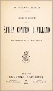 Saggio di ricerche sulla satira contro il villano by Domenico Merlini