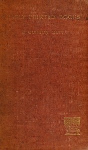 Early Printed Books by E. Gordon Duff