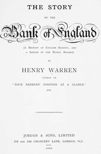 The Story of the Bank of England by Henry Warren