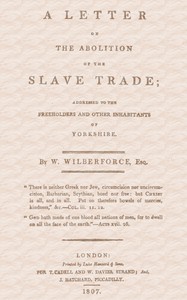 A Letter on the Abolition of the Slave Trade by William Wilberforce