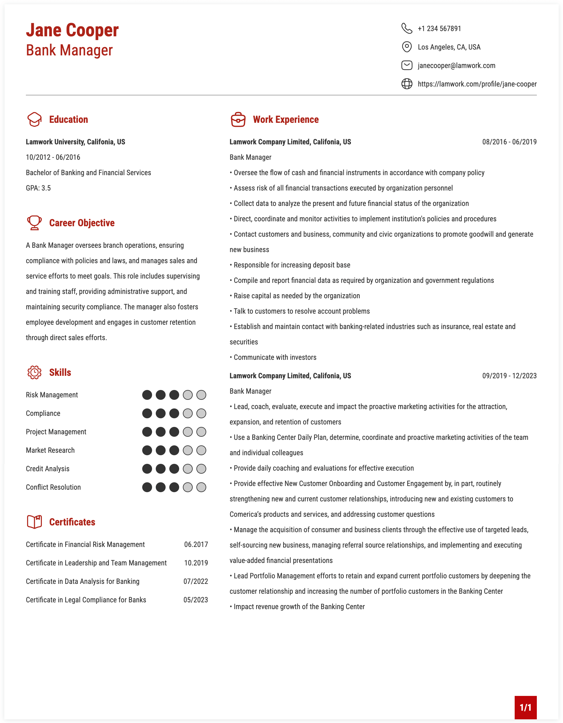 Bank Manager Bio Example Bank Manager Resume Example