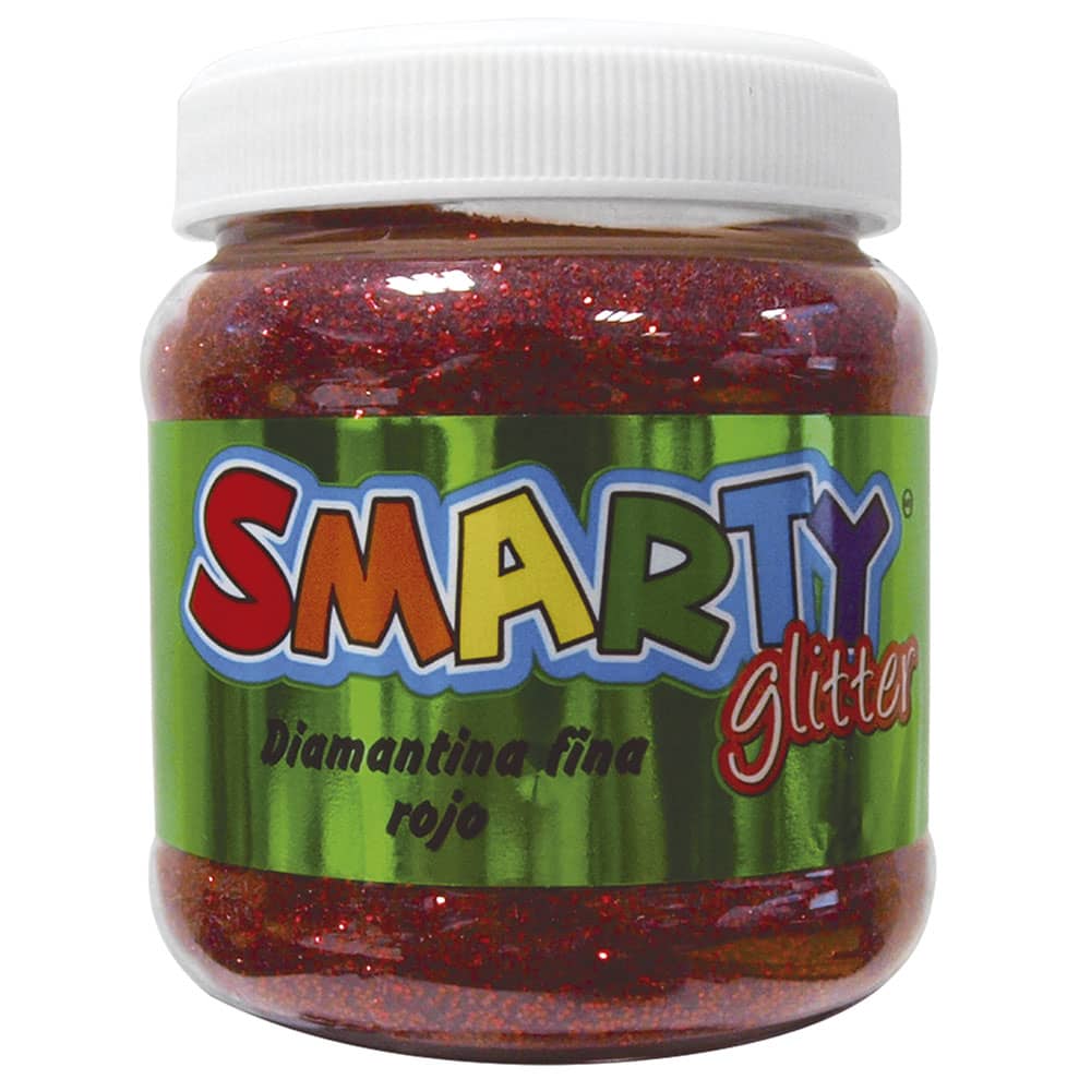 Diamantina Fina Bote con 200 g Rojo Smarty