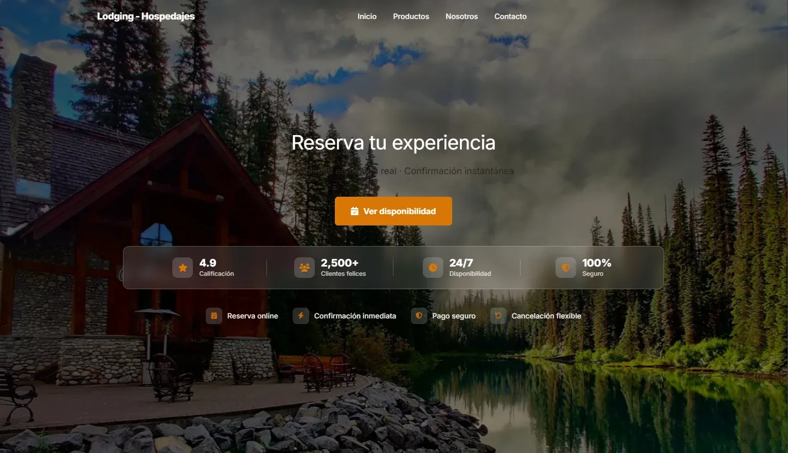 Vista previa de la plantilla Lodging - Hospedajes