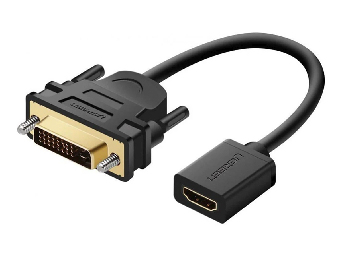 ADAPTADOR GENERICO, 1 PUERTO HDMI HEMBRA A 1 PUERTO DVI 24+1 MACHO, COLOR NEGRO (HDMI HEMBRA  A DVI) vista 2