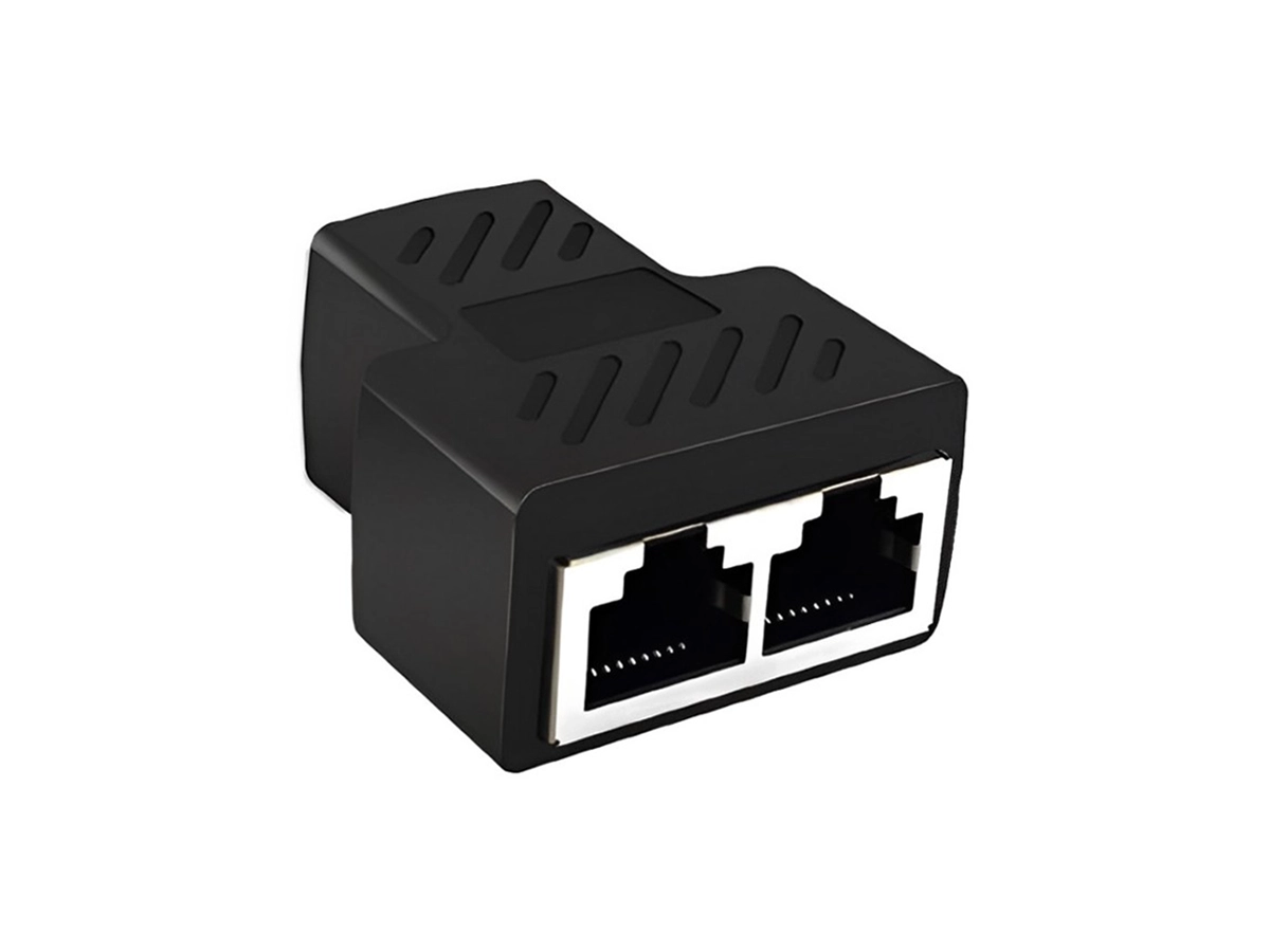 ADAPTADOR ETHERNET MACHO -- A -- 2 SALIDAS RJ45 HEMBRA, GENERICO, COLOR NEGRO (1 RJ45 - A - 2  RJ45) vista 2