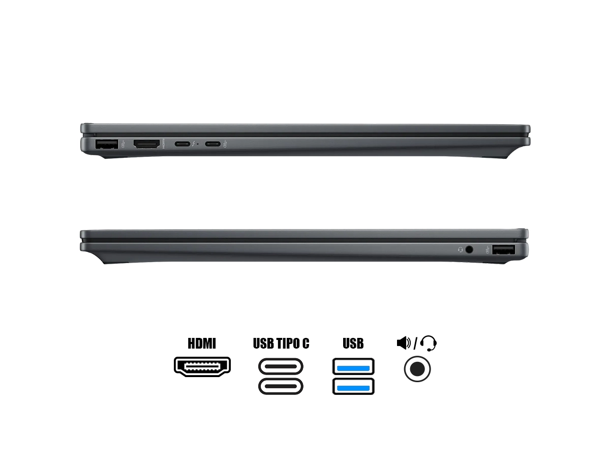 LAPTOP HP CORE ULTRA 7 256V OMNIBOOK X FLIP 16AS0023DX (16AS0023DX) PANTALLA 16 2K TACTIL, RAM 16GB, SSD 1TB, WIN11 vista 3