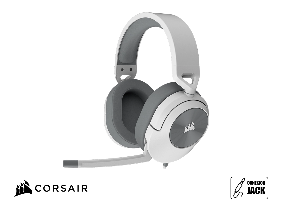 AURICULAR CORSAIR HS55 SURROUND V2 GAMING, 7.1 (CA-9011390-WW) INTERFAZ JACK, MULTIPLATAFORMA, DOLBY ATMOS 7.1, MICROFONO OMNIDIRECCIONAL, WHITE vista 2