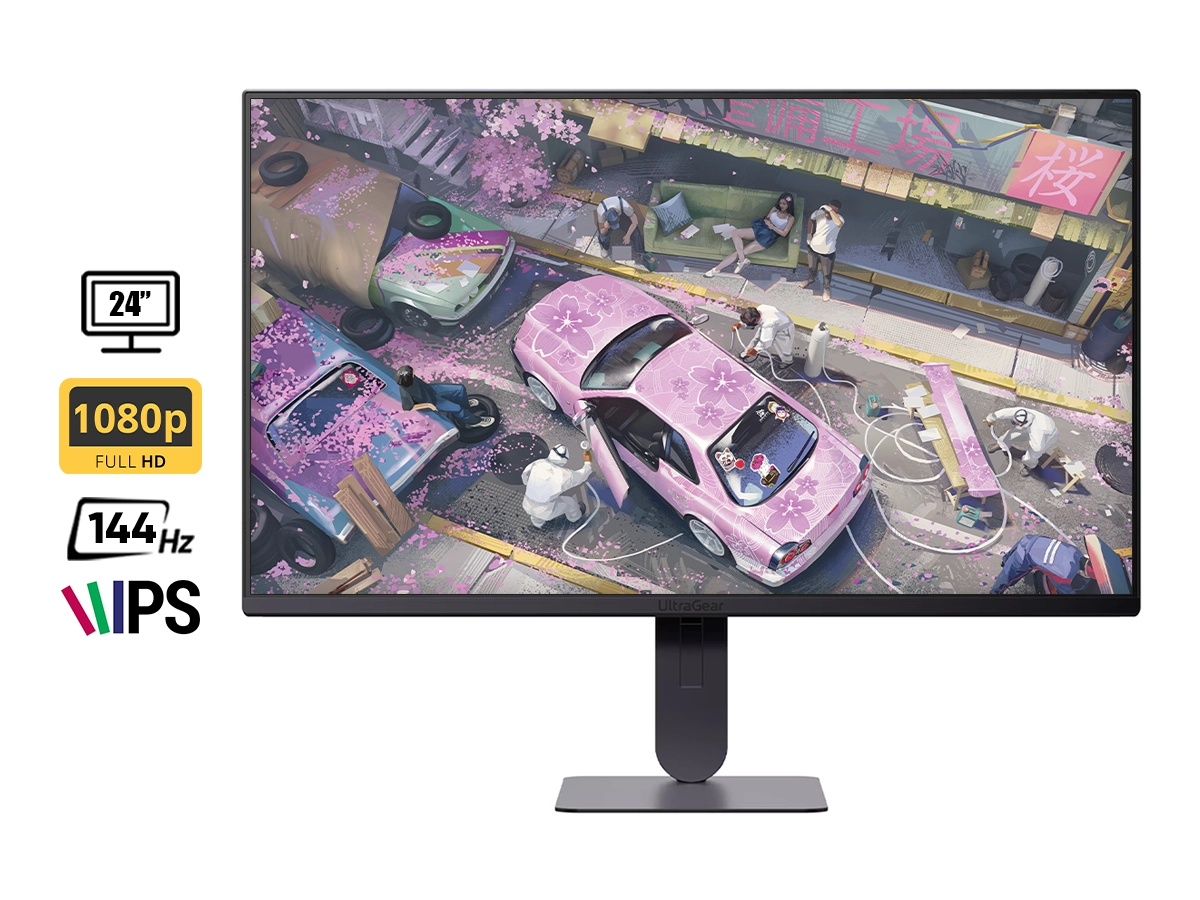MONITOR LG 24 PULGADAS (24G414B) 144HZ , 1MS, 1 HDMI, 1 DP, PARLANTES vista 2