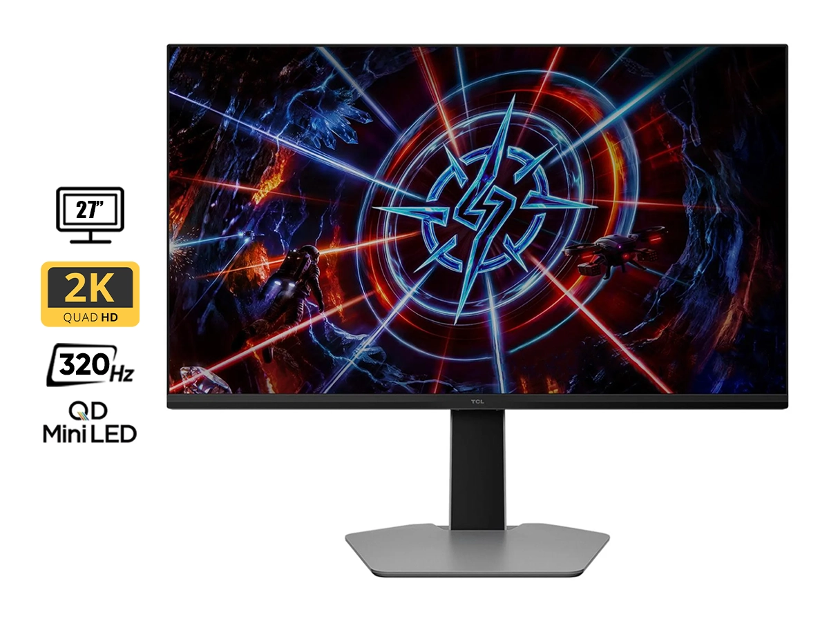 MONITOR TCL 27 PULGADAS 27P2A PRO GAMING (27P2A PRO) 2K QHD, QD-MINI LED, 320HZ, 1MS, 2 HDMI, 1DP, HDR600 800NITS-34280 vista 2