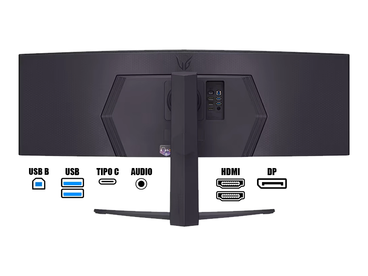 MONITOR LG 45 PULGADAS ULTRAGEAR (45GR75DC-B) GAMING 200HZ, 1MS, 2K/DQHD, CURVO, 2 HDMI, 1 DISPLAYPORT, USB-C, HDR600 vista 3