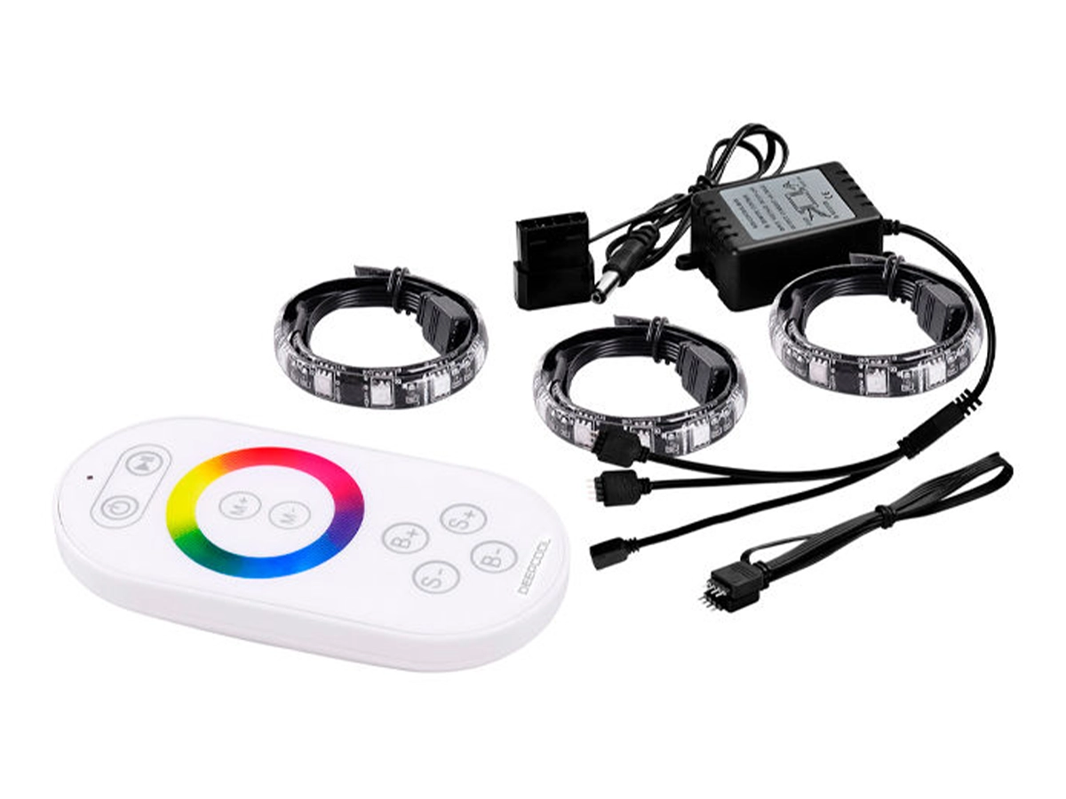 LUZ LED + MODULO DE CONTROL DEEPCOOL RGB 360 ( DP-LED-RGB360 ) 3 TIRAS | CONTRO vista 2