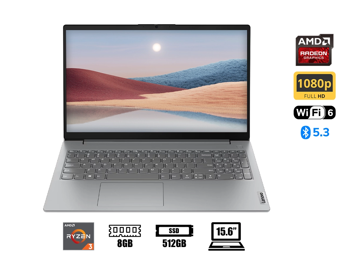 LAPTOP LENOVO RYZEN 3 7320U V15 G4 (82YU017LLM) PANTALLA 15.6 FHD TN, RAM 8GB, SSD 512GB, FREEDOS vista 2
