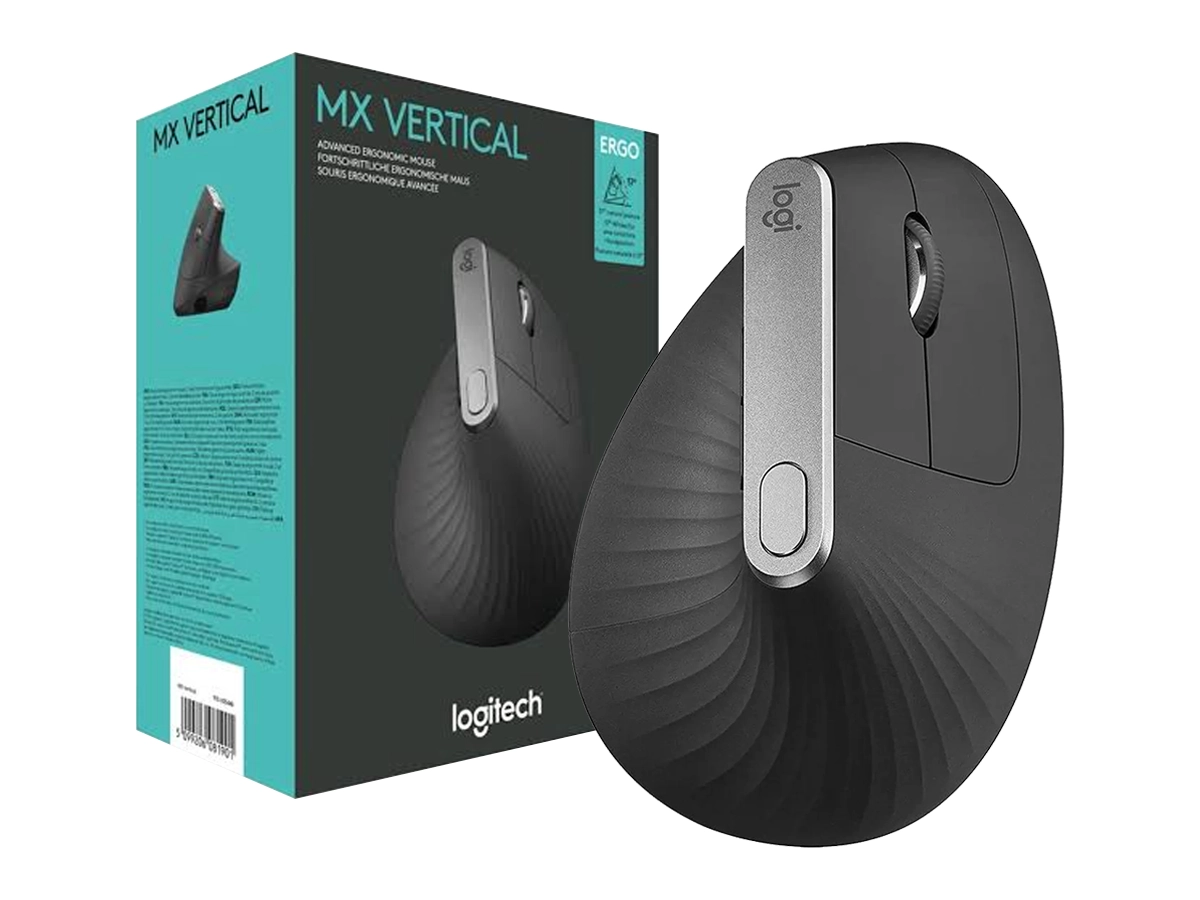 MOUSE INALAMBRICO LOGITECH MX VERTICAL (910-005449) HASTA 4.000 DPI, RECEPTOR USB, 4 BOTONES