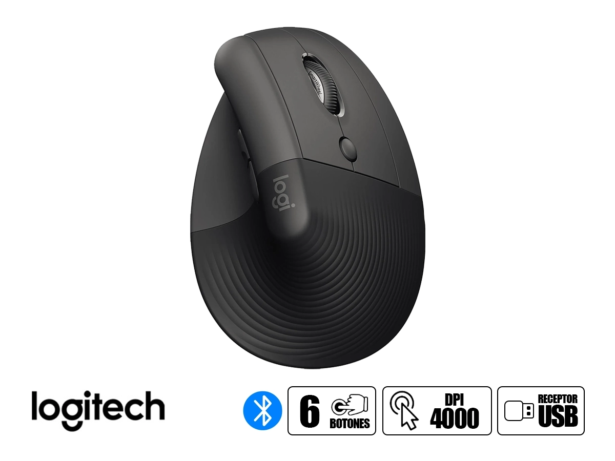 MOUSE INALAMBRICO LOGITECH LIFT VERTICAL (910-006466) WIRELESS/BT vista 2