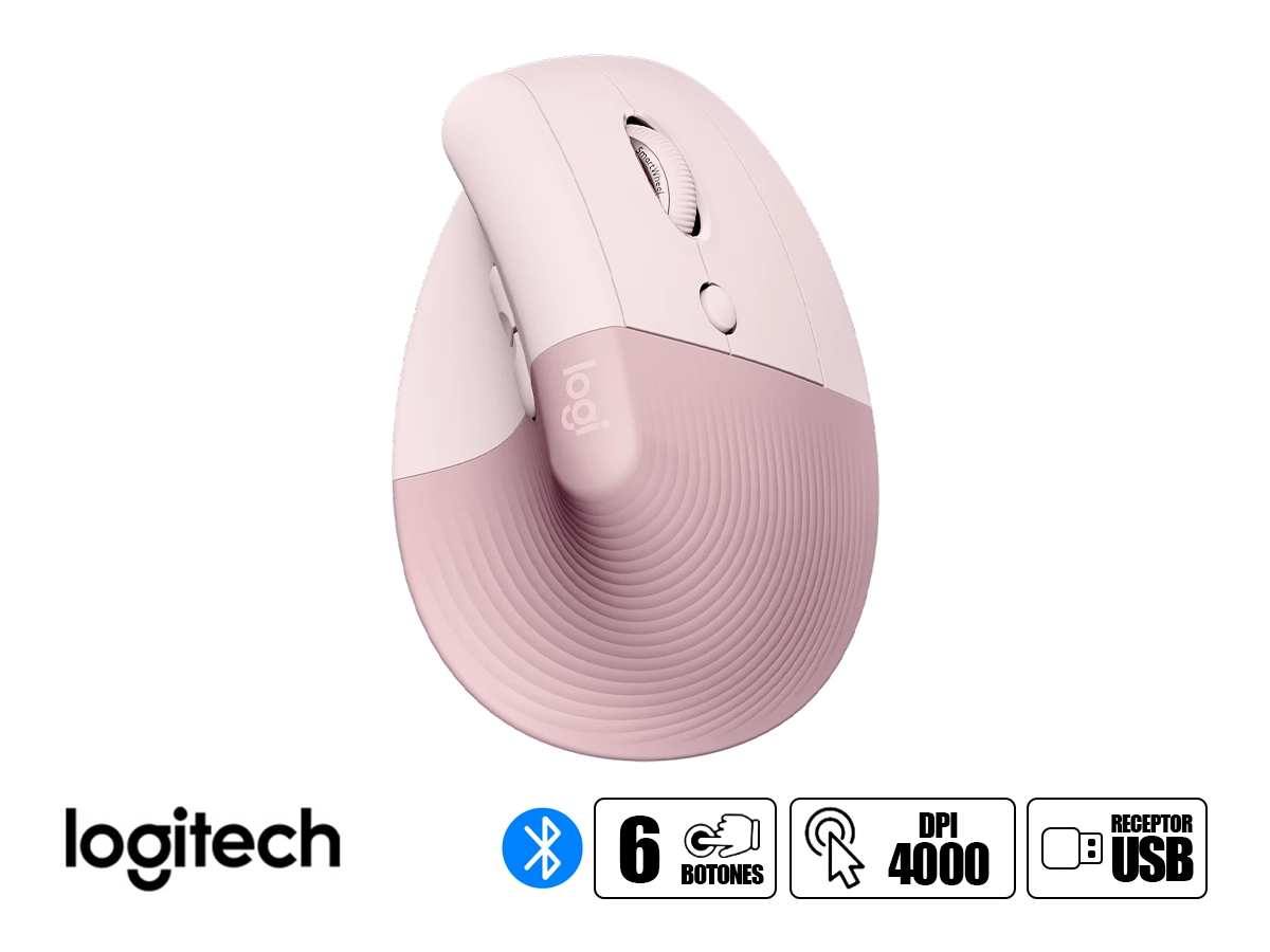 MOUSE INALAMBRICO LOGITECH LIFT VERTICAL (910-006472) WIRELESS/BT, ROSADO vista 2