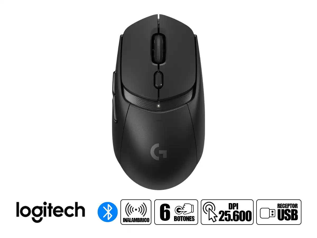 MOUSE INALAMBRICO LOGITECH G309 LIGHTSPEED 25K  (910-007198) HASTA 25.600 DPI, RECEPTOR USB, BT, NEGRO vista 2