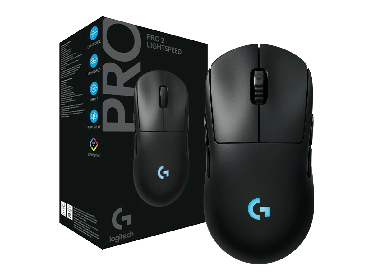 MOUSE GAMING LOGITECH G PRO 2 (910-007294) LIGHTSPEED WIRELESS HERO 2 44K LIGHTFORCE RGB BLACK