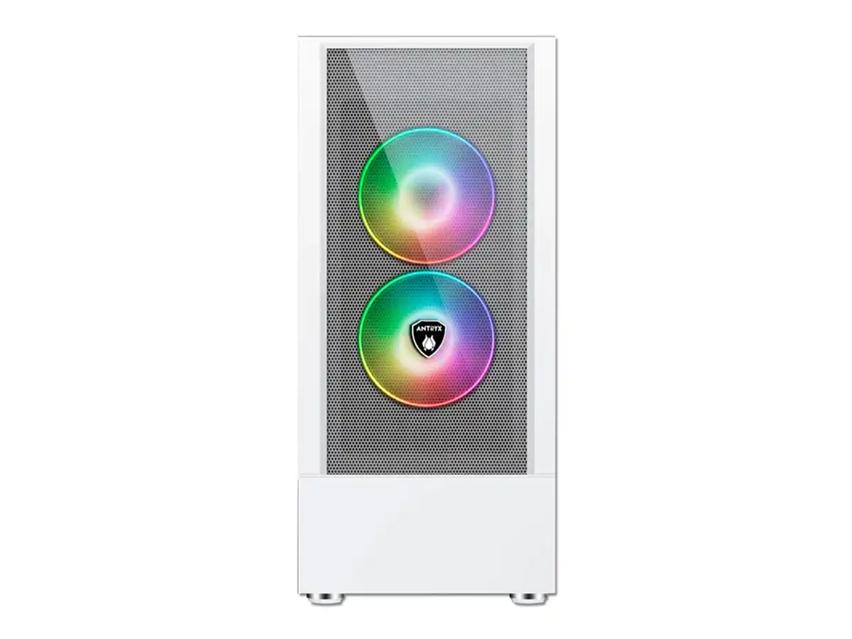 CASE ANTRYX RX-460 MESH WHITE S/FUENTE (AC-RX460MW) PANEL DE VIDRIO, 3 VENTILADORES, LED ARGB, BLANCO vista 3