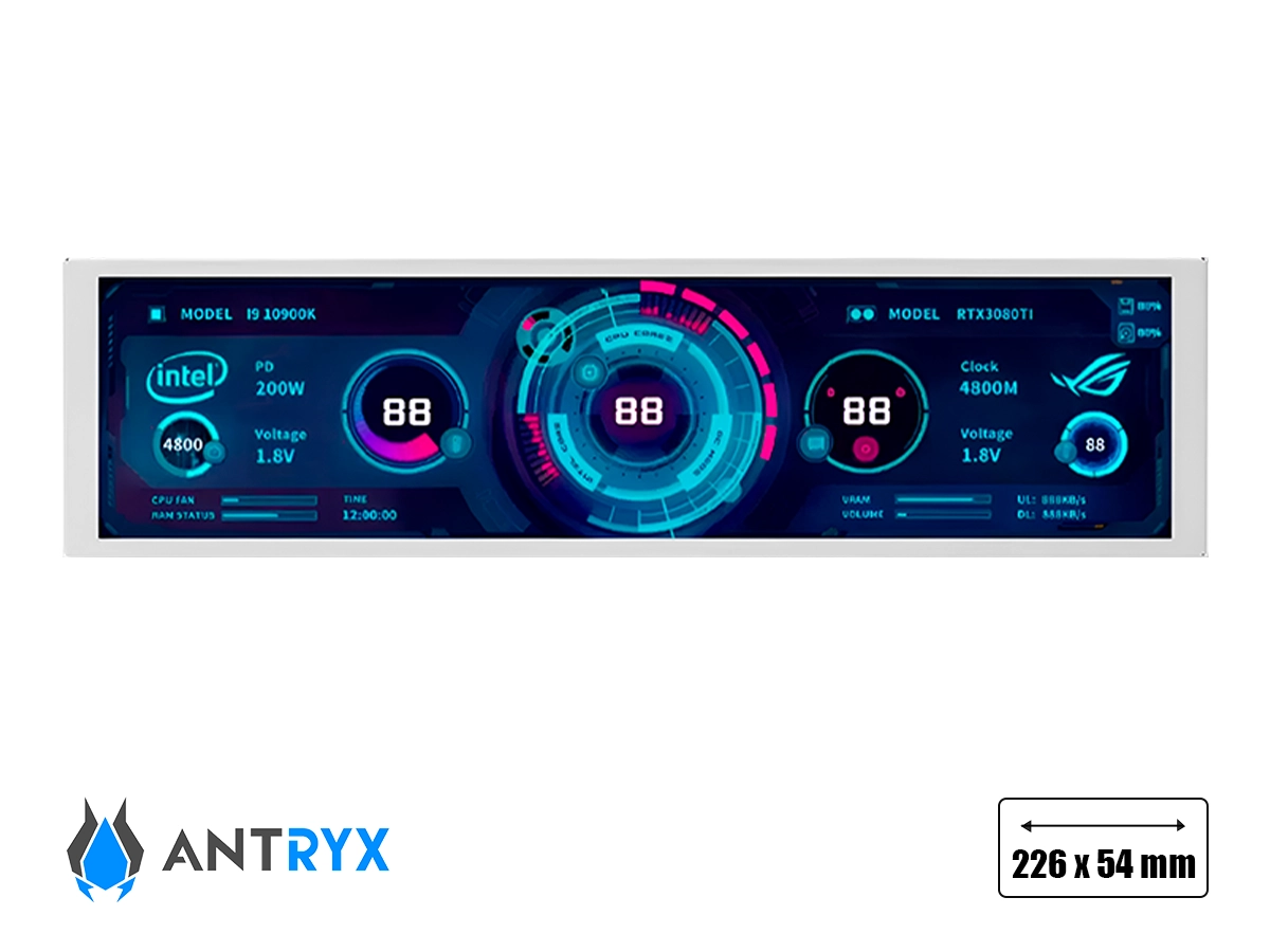 PANTALLA UNIVERSAL LCD ANTRYX COREX VISION CX-92 WHITE, IPS 9.2", 1920×480 (ACV-CX92WE) vista 2