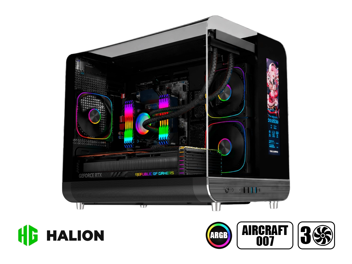 CASE GAMER ATX ESGAMING AIRCRAFT 007 LCD DISPLAY, vista 2