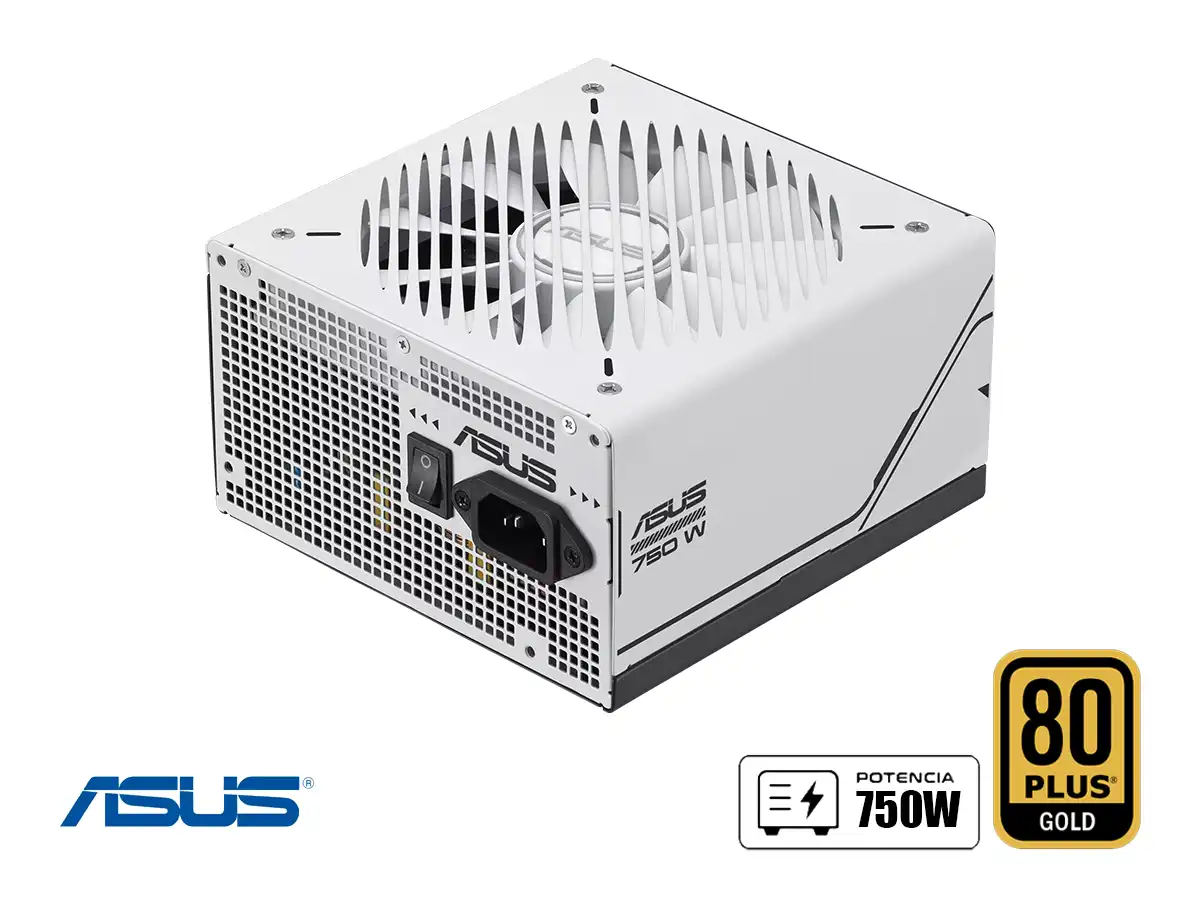 FUENTE DE PODER ASUS 750W PRIME (AP-750G) ATX, 80 PLUS GOLD, MODULAR, BLANCO Y NEGRO vista 2