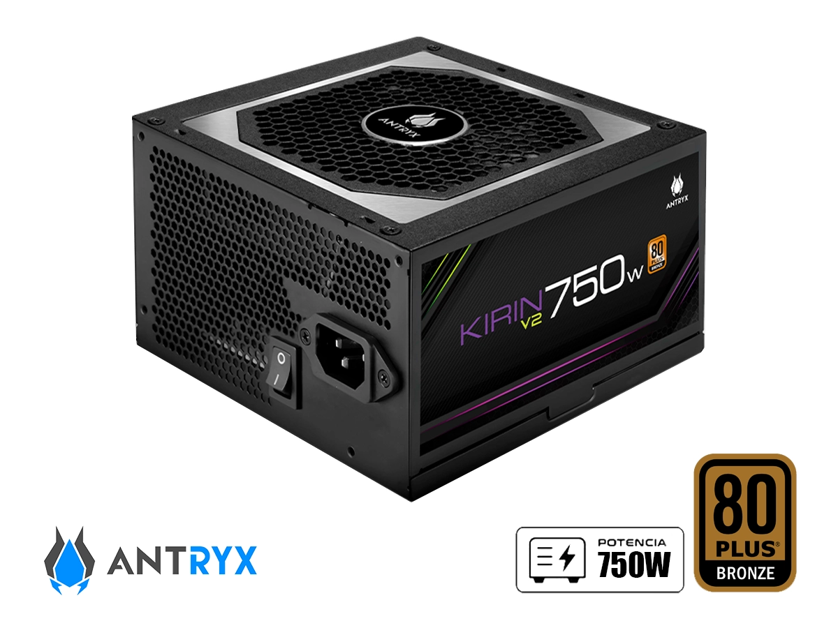 FUENTE DE PODER ANTRYX 750W ATX, BRONZE 80 PLUS, KIRIN V2  750 COLOR NEGRO (AP-KB750) vista 2