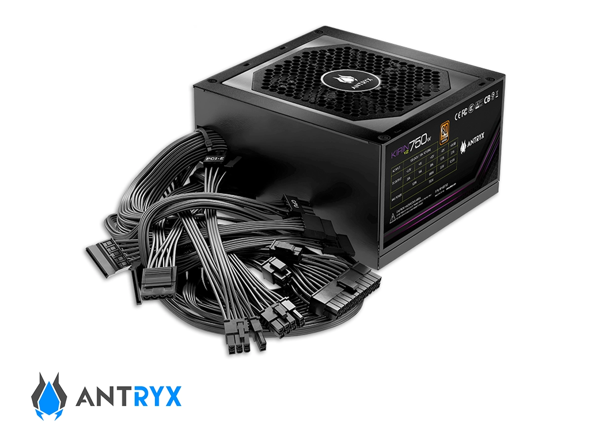 FUENTE DE PODER ANTRYX 750W ATX, BRONZE 80 PLUS, KIRIN V2  750 COLOR NEGRO (AP-KB750) vista 3