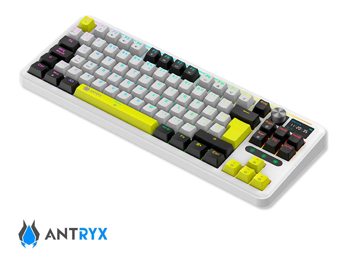 TECLADO GAMER ANTRYX TK-950 PRO (ATK-950PWGRE-SP) MECANICO, SWITCH RED, BLANCO, KEYCAPS BLANCAS Y GRISES vista 4
